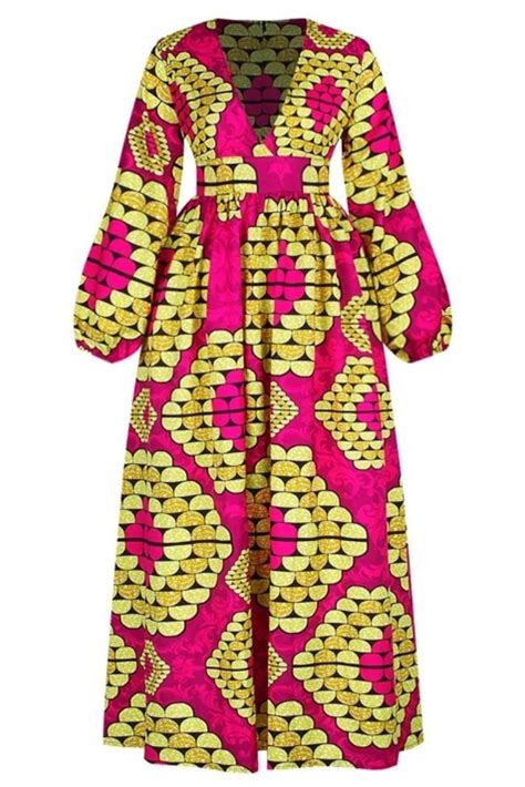 Raffaella Ankara African Wax Print Midi Dress Kipfashion