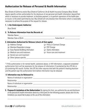 Fillable Online Authorization For Release Of Personal Health