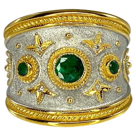 Georgios Collections Karat Yellow Gold Ring With An Oval Emerald And