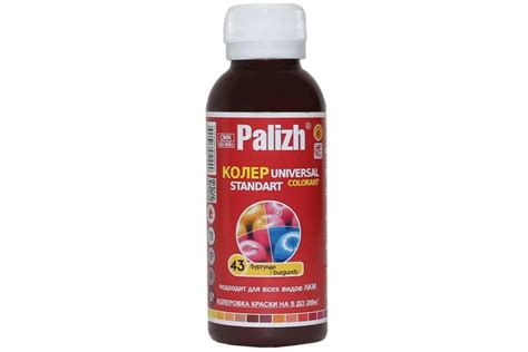 Универсальный колер Palizh ПалИж СТАНДАРТ по 0,1 л бургунди №43 97545 ...