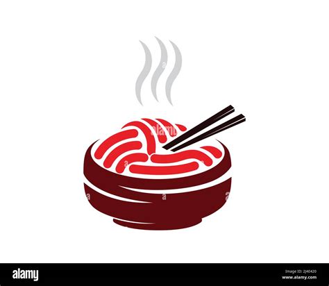 Hot Serve Of Spicy Noodle Soup Stock Vector Images Alamy