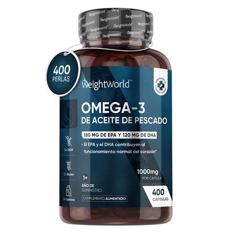 Omega 3 Cápsulas De Aceite De Pescado 1000 Mg 400 Unidades Weightworld