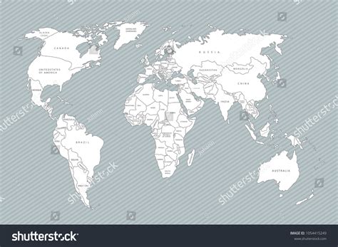 Political Map World White World Map-countries Stock Vector (Royalty Free) 1054415249 | Shutterstock