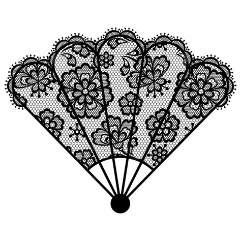 Lacy Vector Png Images Illustration Of Female Lacy Fan Ornament