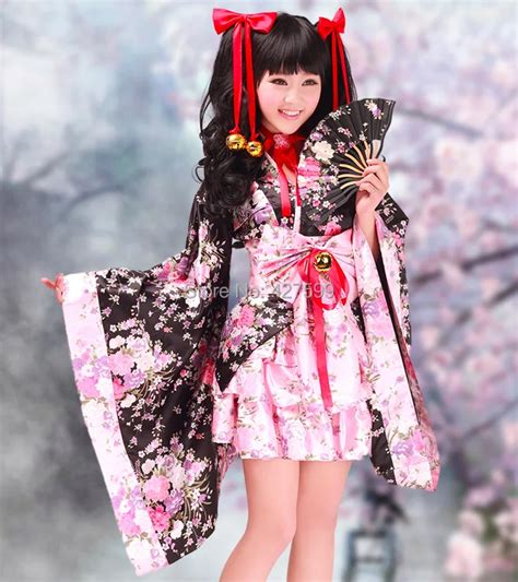 Japan Kawaii Cherry Blossom Kimono Sakura Kimono Lolita Dress Cosplay