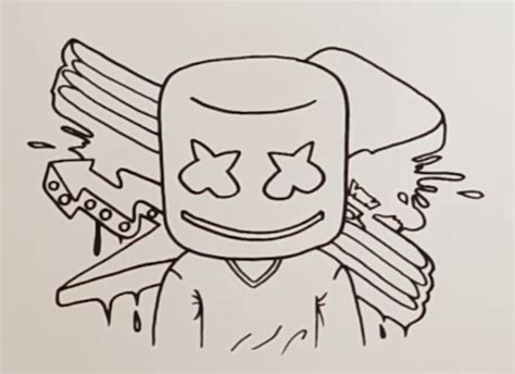 How To Draw Dj Marshmello