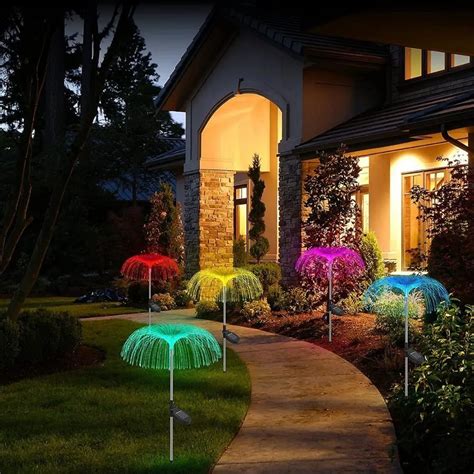 Solar Led Jellyfish Lamp Color Changing Outdoor Jellyfish Fiber Optic