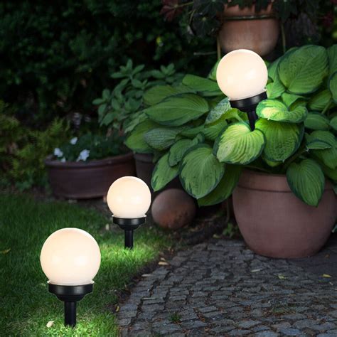 4er Set LED Solare Luci Plug In Sfere Bianco Veranda Cortile Esterno