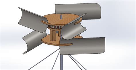 Helical Savonius Wind Turbine Vawt D Model Fbx Dwg Obj Max