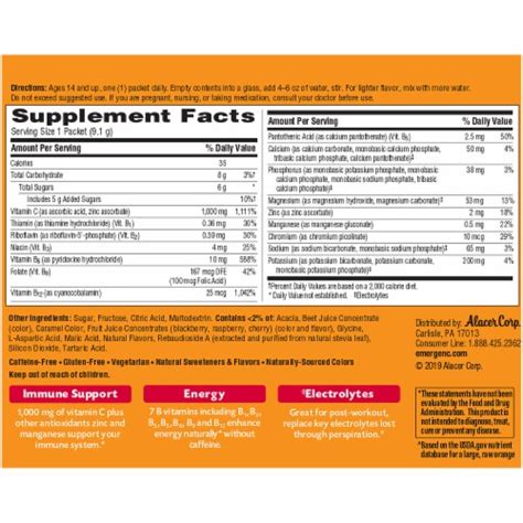 Emergen C Raspberry Vitamin C Immune Support Fizzy Drink Mix Packets