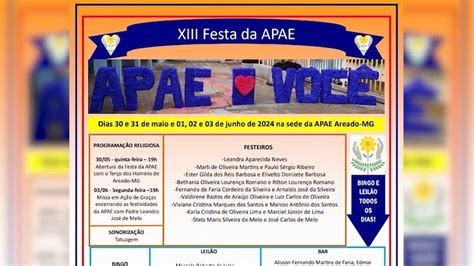 Vem aí a 13ª Festa da APAE de Areado YouTube