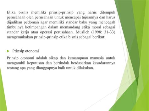 Prinsip Etika Dan Bisnis Ppt