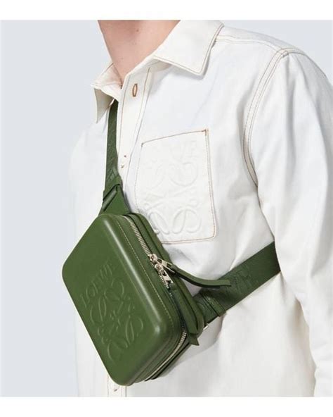 Loewe Molded Sling Leather Crossbody Bag In Green For Men Lyst