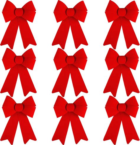 Uratot 9 Pack Red Christmas Wreaths Bows Velvet Christmas