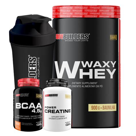 Kit Whey Protein Waxy Whey 900g Bcaa 100g Creatina Power 100g