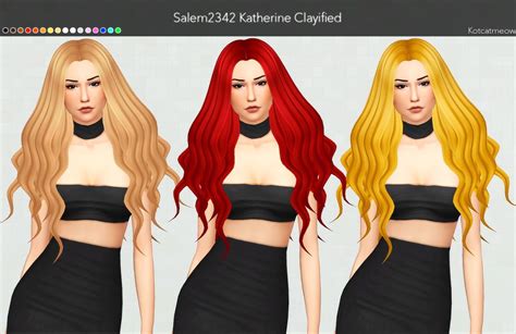 Kot Cat Katherine Hair Clayified Sims 4 Hairs