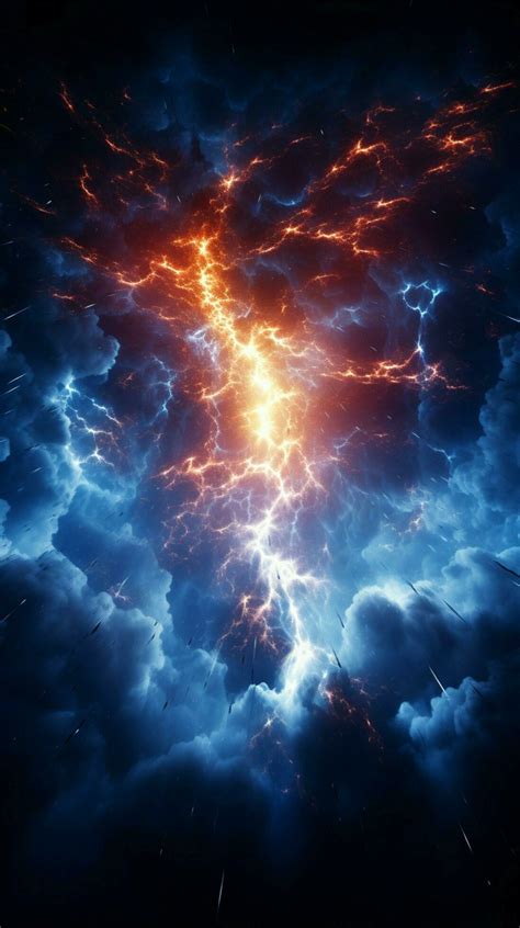 Electrical phenomenon sudden, visible electric discharge Vertical Mobile Wallpaper AI Generated ...