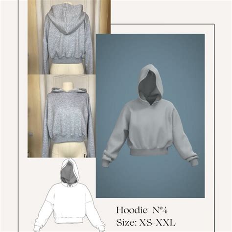 Hoodie Digital Pdf Sewing Pattern Size Xs Xxl 2 Printable Etsy