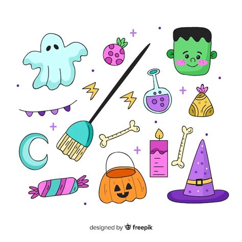 Free Vector Halloween Element Collection With Spooky Decor