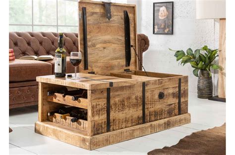 Table Basse Coffre En Bois Massif 100 Cm Cbc Meubles