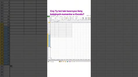 Jak szybko utworzyć długą listę kolejnych numerów w Excelu YouTube