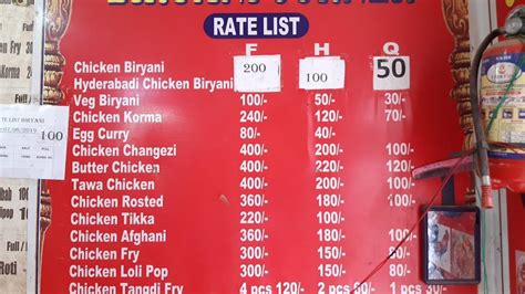 Menu At Shama Chicken Biryani Corner Delhi