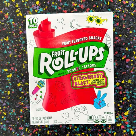 Fruit Roll Up With Tongue Tattoos Strawberry Blast 141g Tom S Confectionery Warehouse