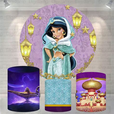 Kit Painel Trio De Cilindros Sublimados Princesa Jasmine Kit