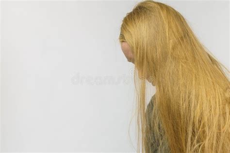 Girl hiding face with hair stock photo. Image of sadness - 318842676