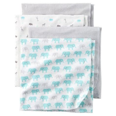 Three Baby Swaddles With Elephants On Them