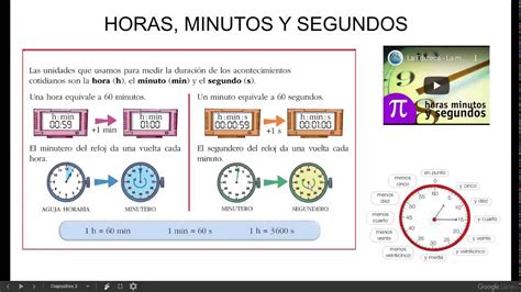 Horas Minutos Y Segundos