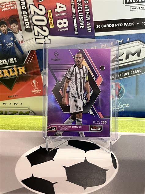 Topps Finest Champions League 2023 Purple Refractor 299 Card Bonucci