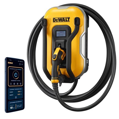 Dewalt Level 2 Wall Mounted Electric Vehicle Ev Charger Up To 48 Amps