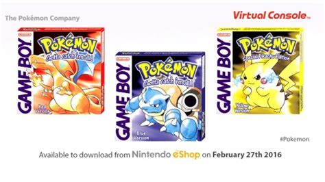 Pokémon Red Blue And Yellow Are Coming To The 3ds Virtual Console On