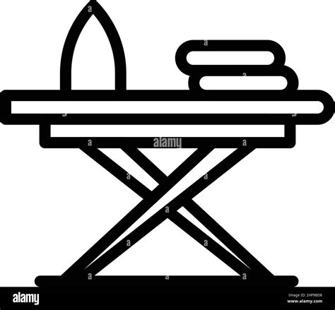 Ironing Board Icon Outline Vector Iron Table Electric Shirt Stock