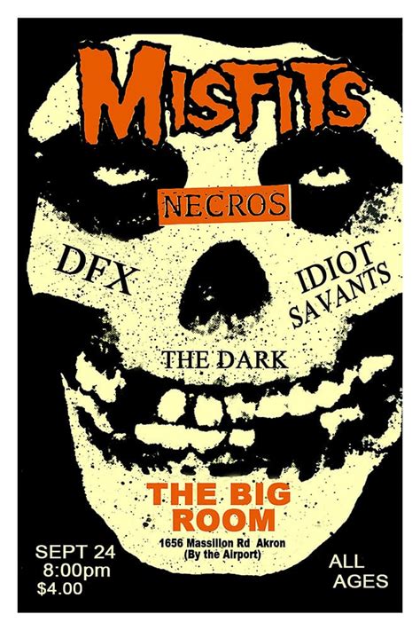 Misfits 1982 Akron Concert Poster Raw Sugar Art Studio