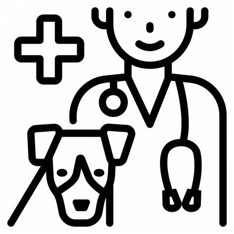 Veterinarian Petcare Dog Animal Pet Vector Illustration Icon