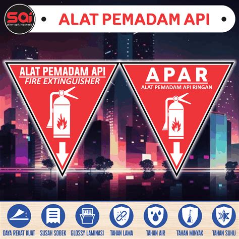 Jual Stiker Vinyl Anti Air Waterproof Petunjuk Alat Pemadam Api Ringan