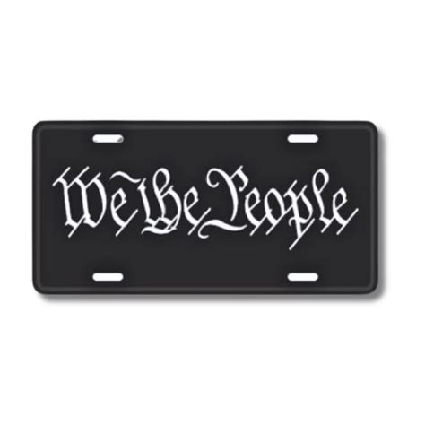 We The People Embossed License Plate —