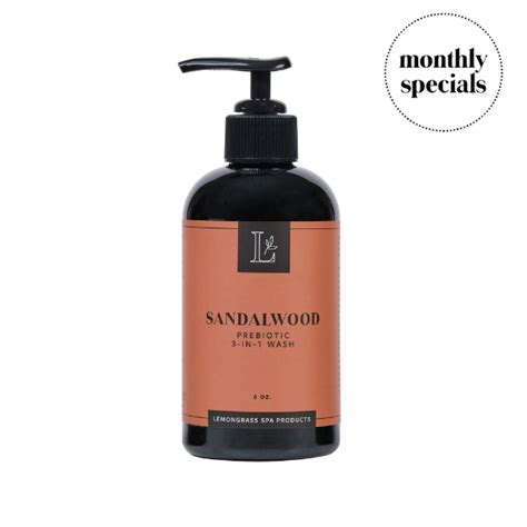 Lemongrass Spa Sandalwood 3 In 1 Prebiotic Wash