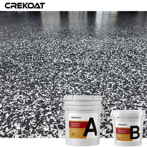 Scratch Resistant Flake Coating Black Epoxy Floor Garage China Epoxy Floor Coating And