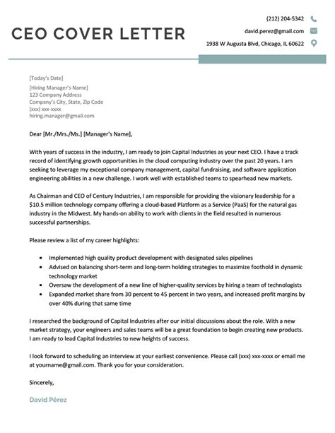 Cfo Cover Letter Samples And Template Free Download