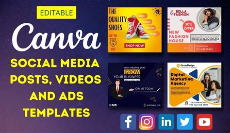 Creative Design Editable Social Media Posts Videos Ads Using Canva