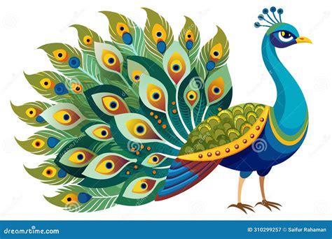 A Bird Peacock Vector Illustration Eps Eps Stock Vector