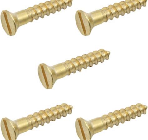 Slotted Flat Head Wood Screw Solid Commercial Brass 14x3 4 Qty 250 By Gurushop