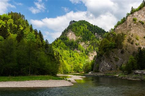 Dunajec River Gorge In Pieniny National Park At Spring Poland Stock