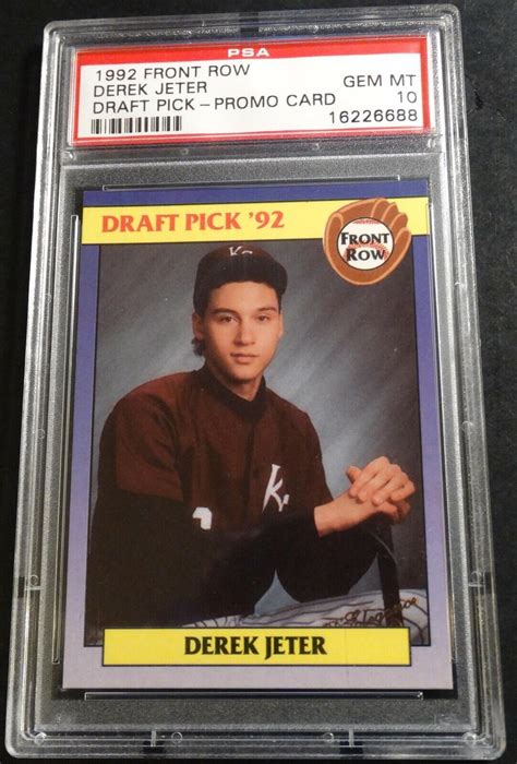 1992 Front Row Draft Picks Promo Card Derek Jeter ROOKIE RC PSA 10 GEM