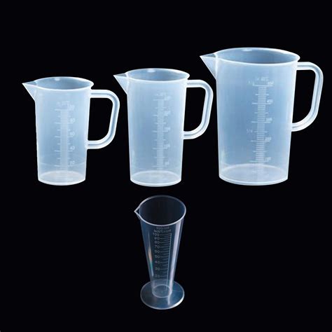 Nacpy Kitchen Lab Graduated Beaker Clear Plastic Measuring Cup Thicken W Cap Measuring Jug 100ml