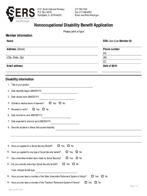 Fillable Online Nonoccupational Disability Packet Nonoccupational