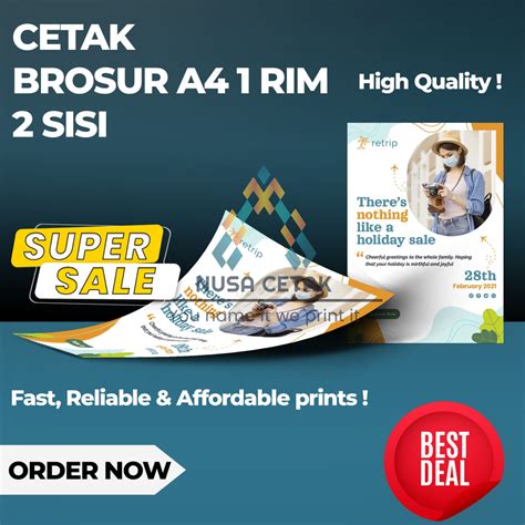 Jual Cetak Brosur Flyer Murah A Sisi Lbr Rim Murah Po